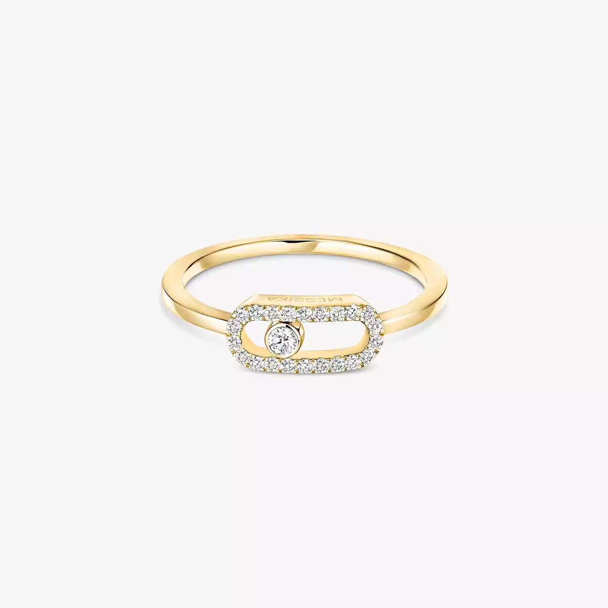 Move Uno Yellow Gold Pavé Diamond Ring - Image 2