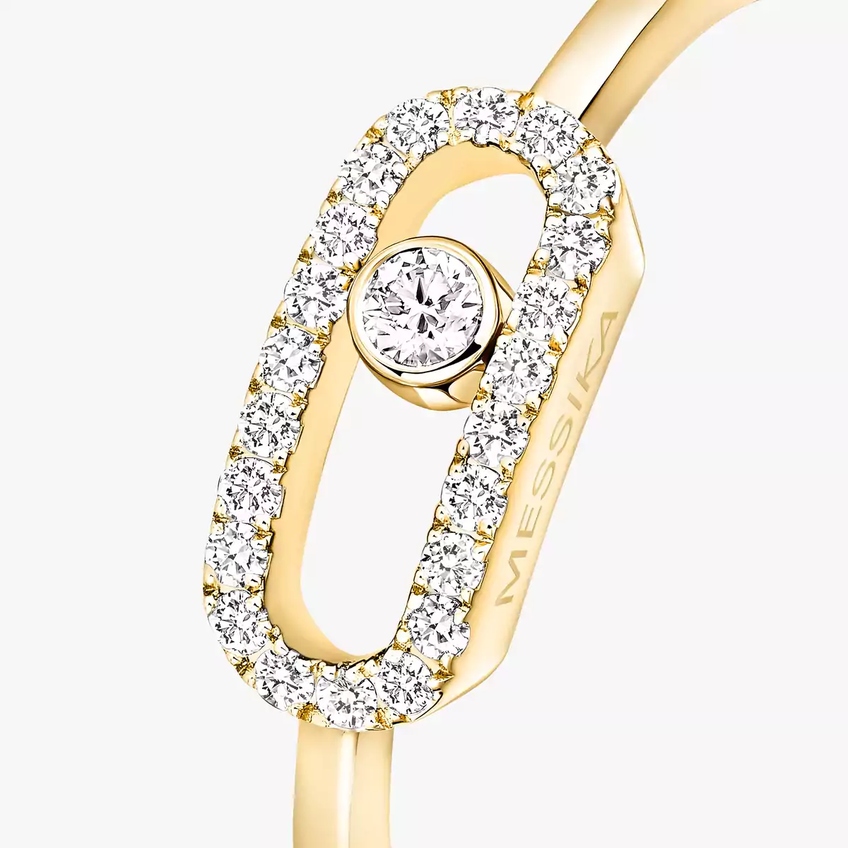 Move Uno Yellow Gold Pavé Diamond Ring - Image 3