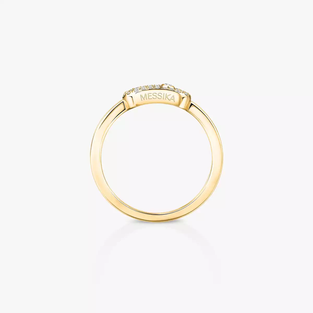 Move Uno Yellow Gold Pavé Diamond Ring - Image 4