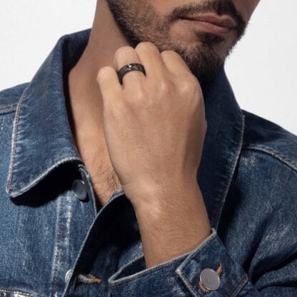 Messika Move Titanium Graphite & Diamond Ring - Male