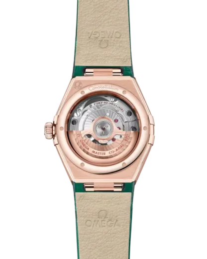 BACK CASE Constellation 29 mm, Sedna™ gold on leather strap