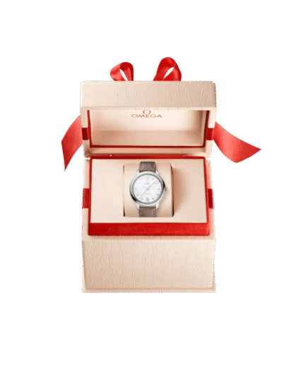 box De Ville Prestige 34 mm, steel on Taupe leather strap