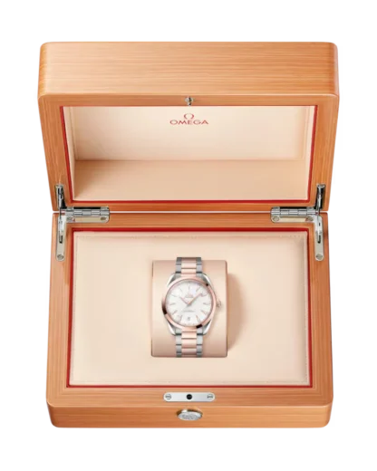 Seamaster Aqua Terra 41 mm, steel - Sedna™ gold on rubber strap in the box