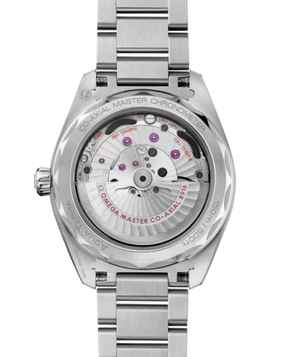 Seamaster Aqua Terra Watch 41mm, "Teak" Patterned Silvery Dial - back view
