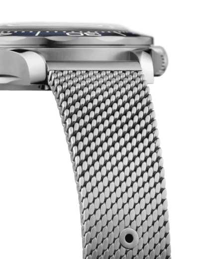 Full view of Omega Seamaster Diver 300M James Bond Edition with integrated brushed stainless steel  strap