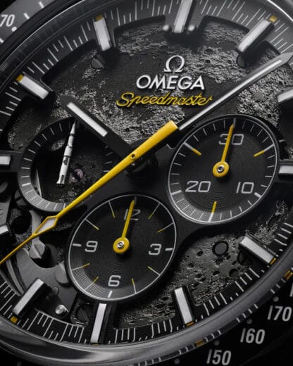 Close-up of Omega Speedmaster Dark Side of the Moon dial
