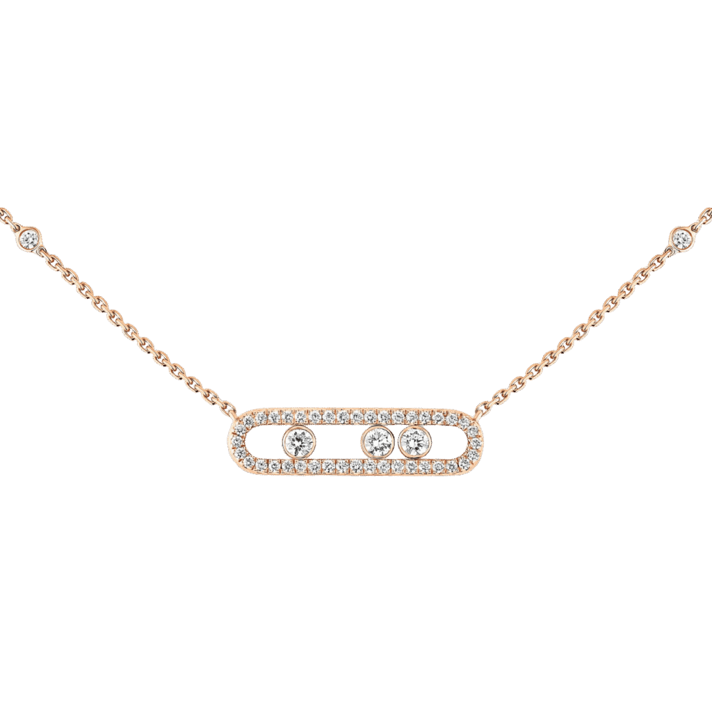Messika Baby Move Pavé Pink Gold Diamond Necklace