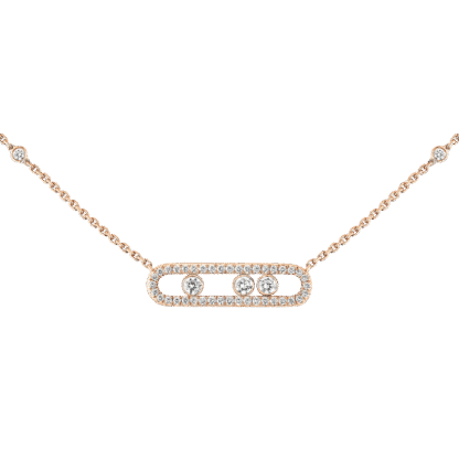 Messika Baby Move Pavé Pink Gold Diamond Necklace