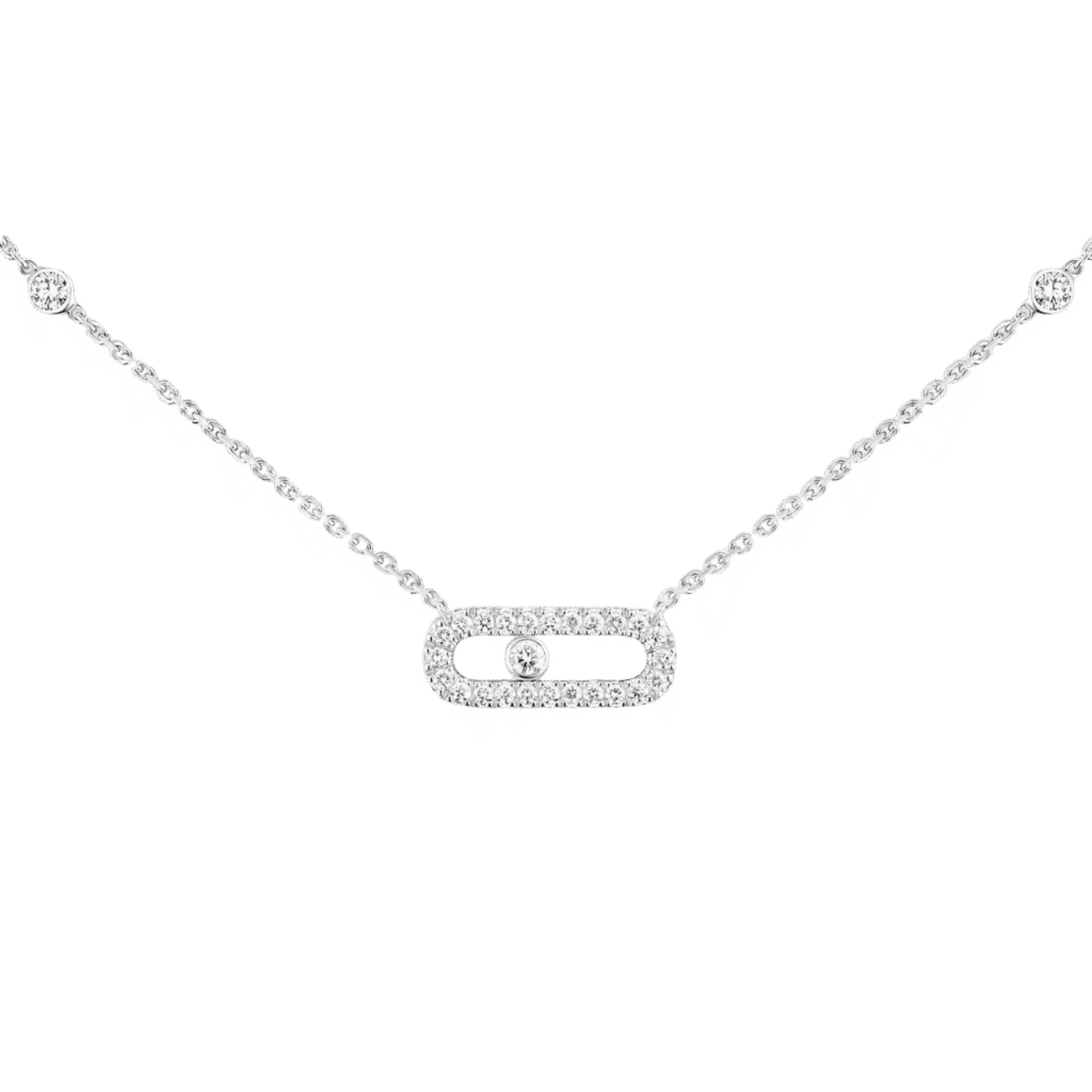 Messika Move Uno Pavé White Gold Necklace