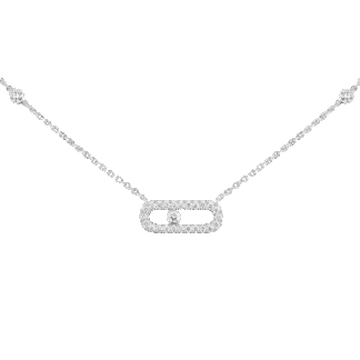 Messika Move Uno Pavé White Gold Necklace