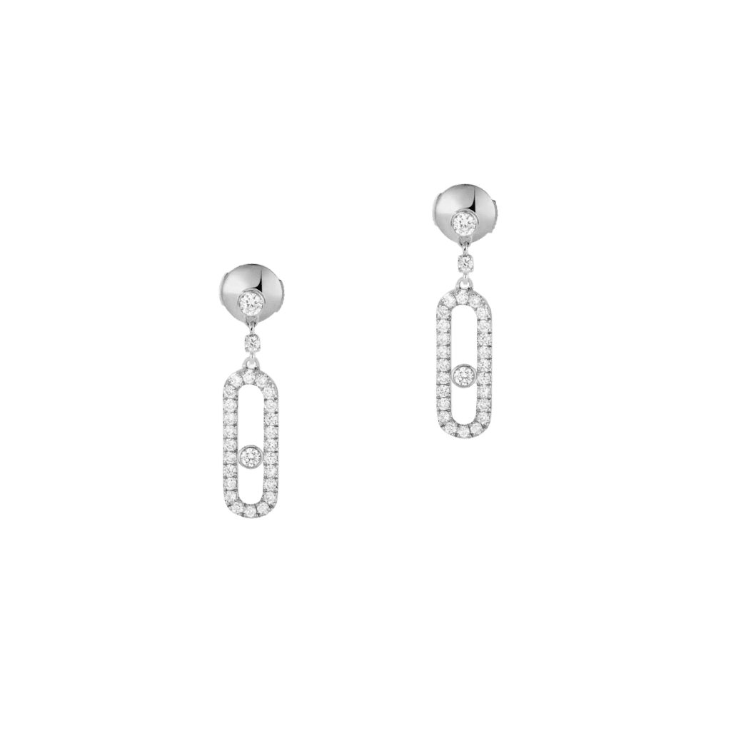Messika Move Uno Stud White Gold Diamond Earrings