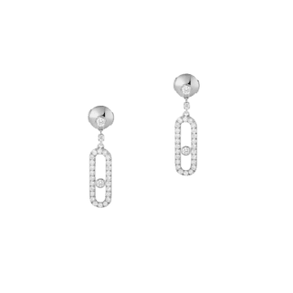 Messika Move Uno Stud White Gold Diamond Earrings