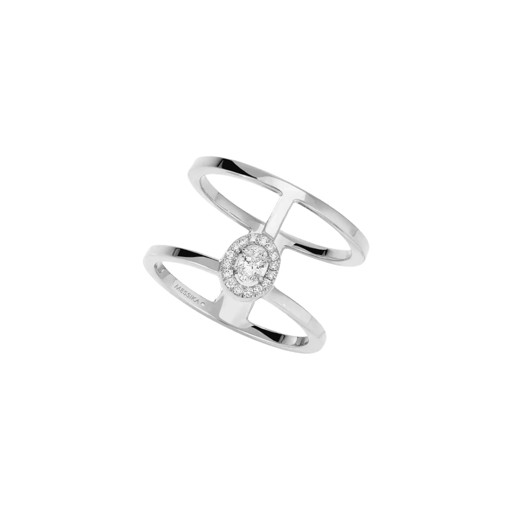 Glam'Azone 2 Rows White Gold Diamond Ring