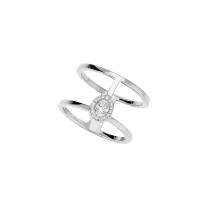 Glam'Azone 2 Rows White Gold Diamond Ring