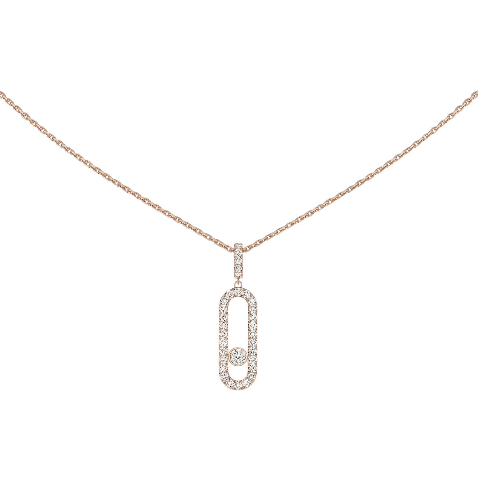 Move Uno Pavé LM Rose Gold Necklace