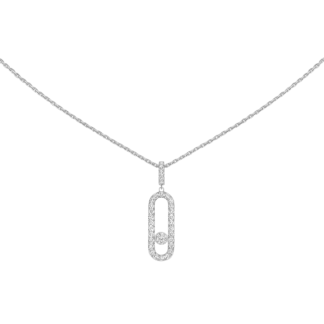 Messika Move Uno Pavé LM White Gold Necklace