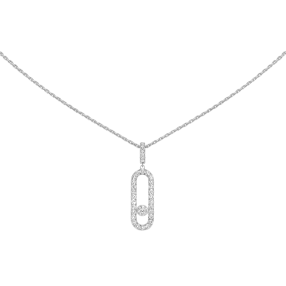 Messika Move Uno Pavé LM White Gold Necklace
