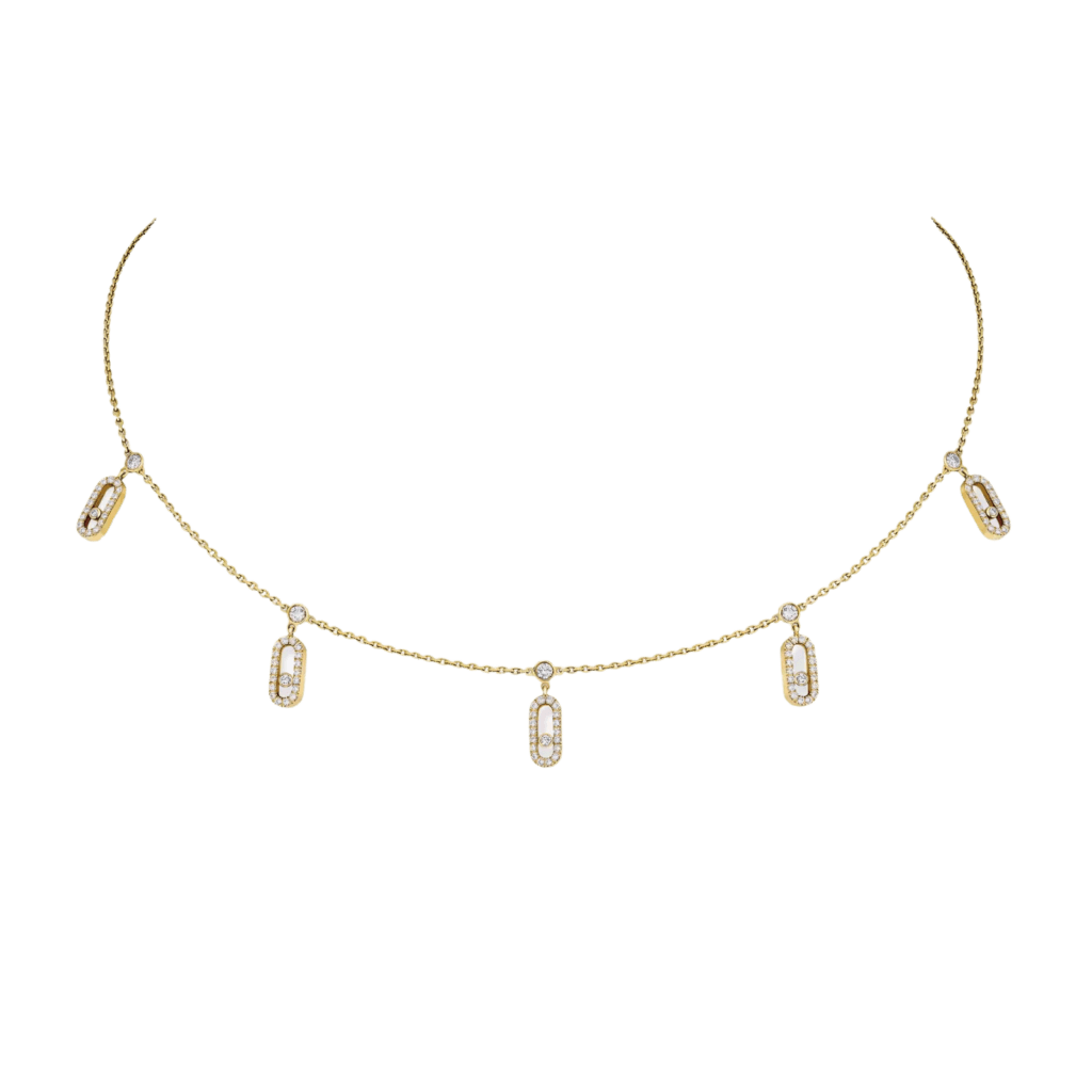Messika Move Uno Pavé Drop Yellow Gold Pendant Choker