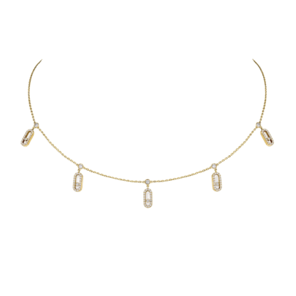Messika Move Uno Pavé Drop Yellow Gold Pendant Choker