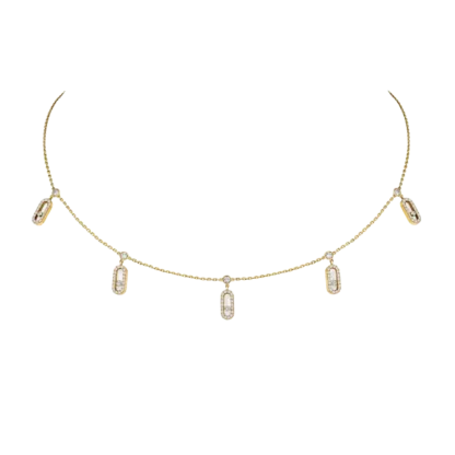 Messika Move Uno Pavé Drop Yellow Gold Pendant Choker
