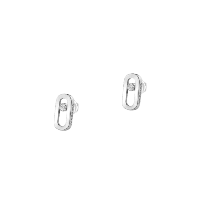 Messika Gold Move Uno White Gold Stud Earrings