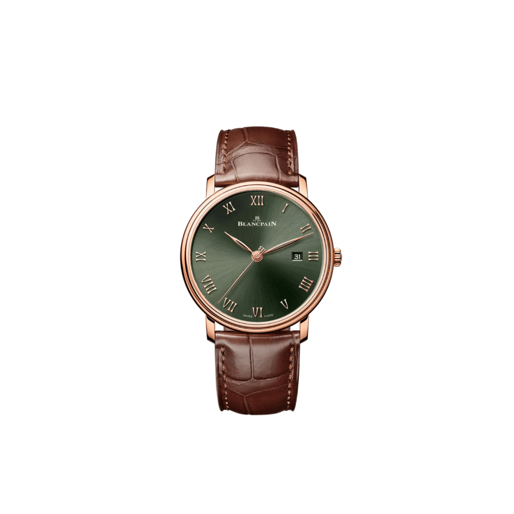 Blancpain Villeret Extraplate 40mm Watch, Sunburst Green Dial