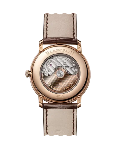 Back case of the Villeret Quantième Complet 40mm Watch, Green Dial