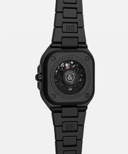 back view of the BR-05 Skeleton Black Lum Ceramic, 41mm