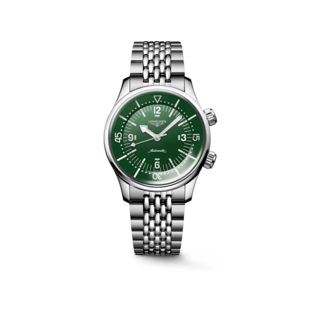 Longines Legend Diver 39mm, Stainless Steel, Green Lacquered Polished