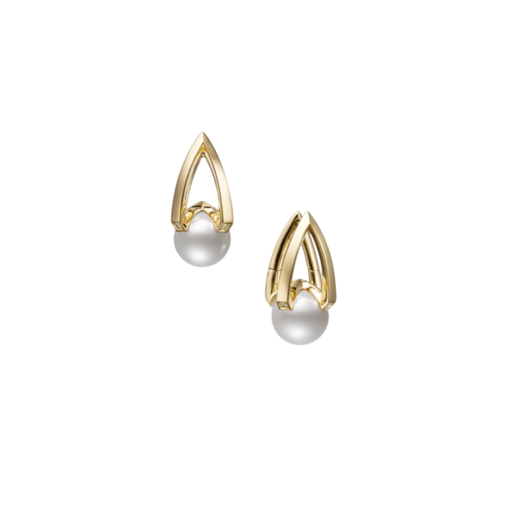 Mikimoto M Collection Akoya Pearl Earrings in 18K Yellow Gold