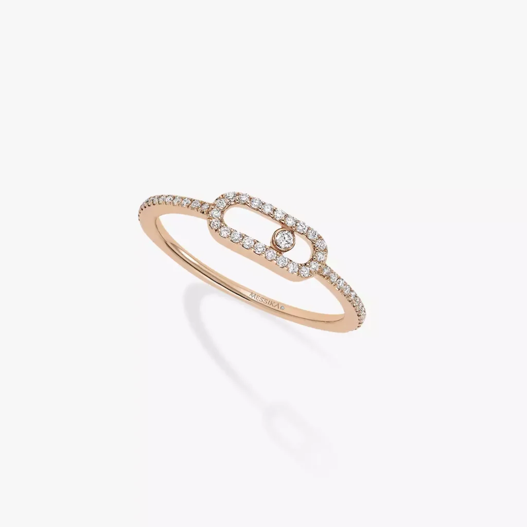 Messika Move Uno Pavé Pink Gold Diamond Ring