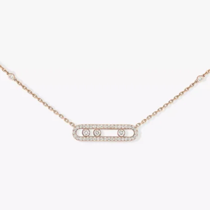 Messika Baby Move Pavé Pink Gold Diamond Necklace