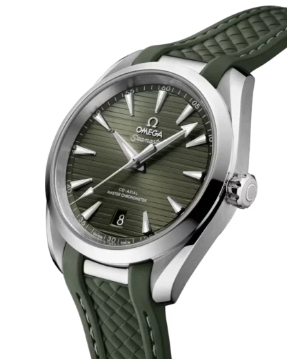 Seamaster Aqua Terra 150M, 38 mm, Steel on Rubber strap side view