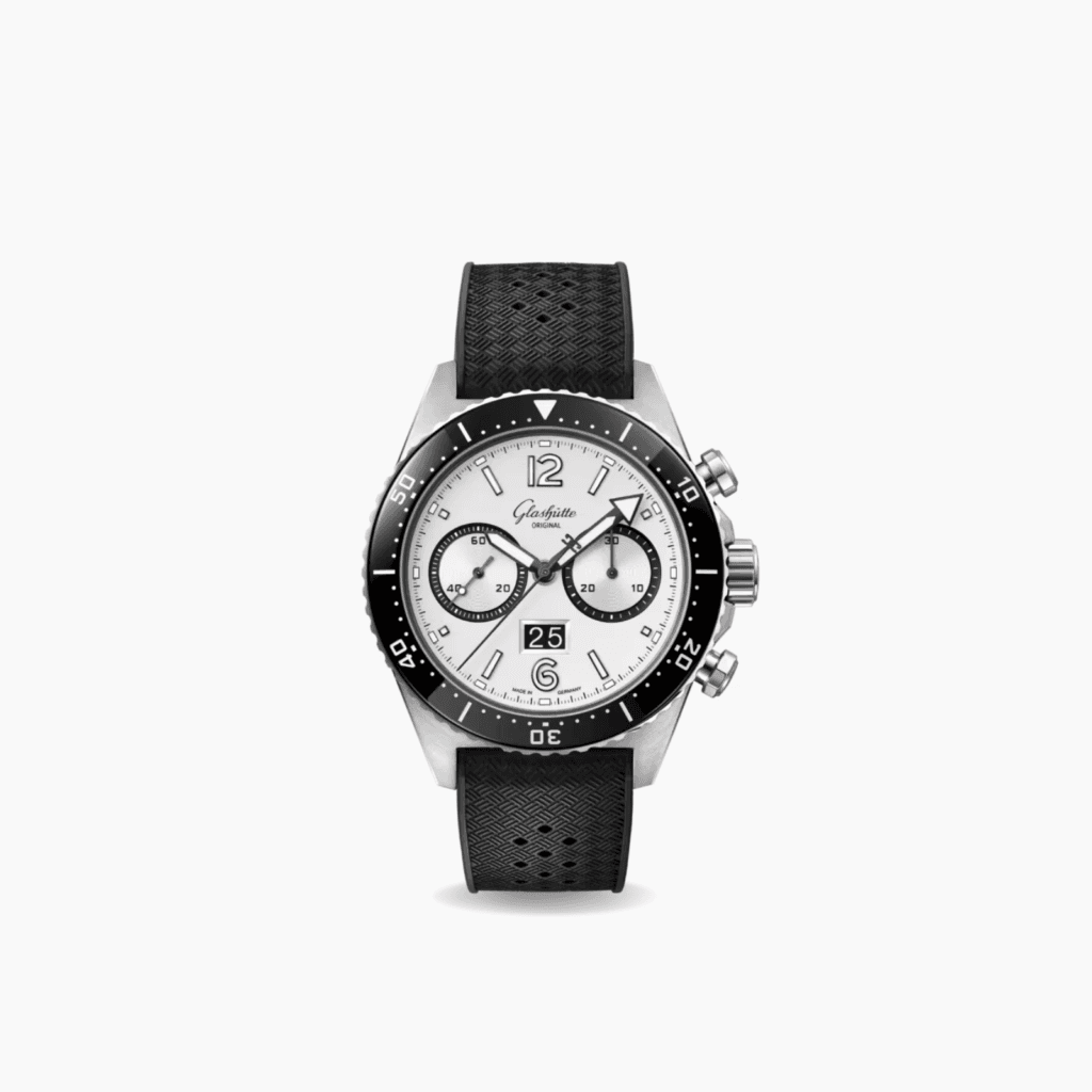 Glashutte SeaQ Chronograph 43.2mm Watch, silver dial