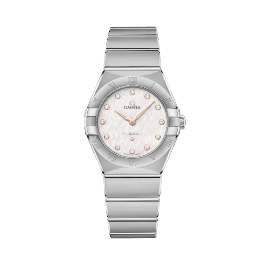 OMEGA Constellation 28mm, Cream Silvery with Diamonds
