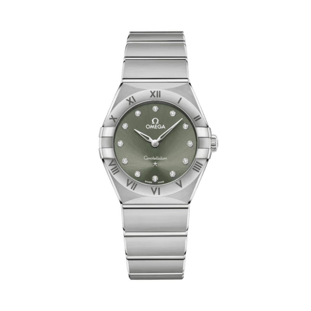 OMEGA Constellation 28mm, Green Match Dial with Diamonds WATCH
