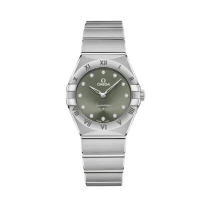 OMEGA Constellation 28mm, Green Match Dial with Diamonds WATCH