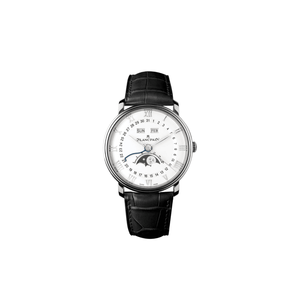 Blancpain Villeret Quantieme Complet 40mm, Black Strap