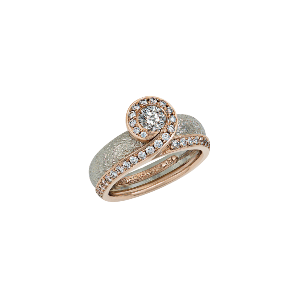 Tosco Diamond Ring in 19k White Gold & 18k Rose Gold