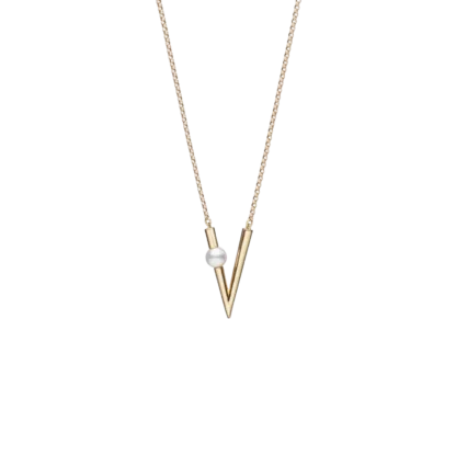 Mikimoto V Code Akoya Cultured Pearl Pendant in 18K Yellow Gold