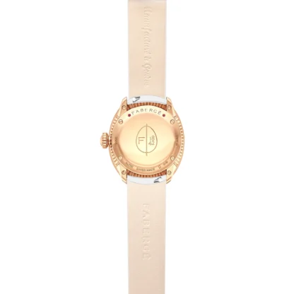 Eggsistence Diamonds Set Numerals & Rainbow Sapphires Watch - back view
