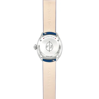 Eggsistence ST Blue Numerals & Rainbow Sapphires Watch - back view