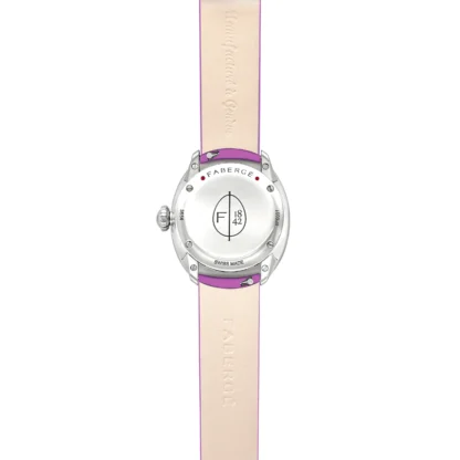 Eggsistence ST Pink Numerals & Sapphires Watch - back view