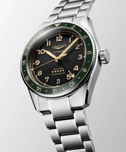 Spirit Zulu Time 39mm, Green Bezel, Stainless Steel - side view
