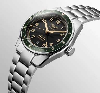 Spirit Zulu Time 39mm, Green Bezel, Stainless Steel - side view