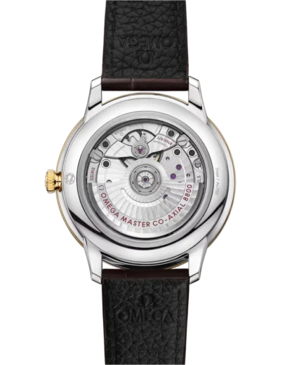 Omega De Ville Prestige 40 mm, steel ‑ yellow gold on leather strap - back view