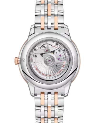 OMEGA De Ville Prestige 41 mm, Linen Dial, Sedna™ gold on steel watch - back view