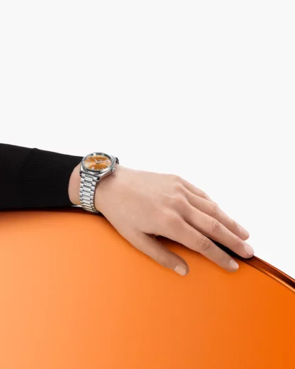 OMEGA Seamaster Aqua Terra Shades 38mm, Saffron Dial Watch - on the wrist