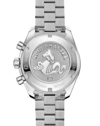 Speedmaster 38, black dial, steel on steel - backside
