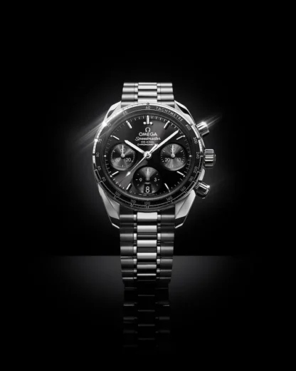 Speedmaster 38, black dial, steel on steel - portrait